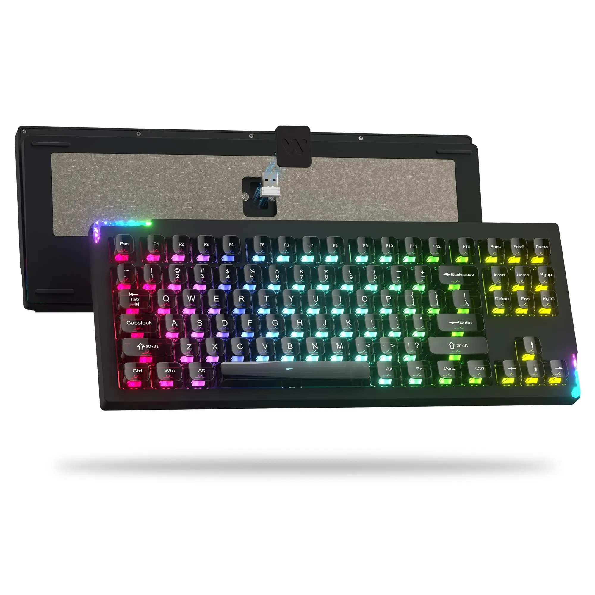 Womier Black SK87 3-Mode 75% Keyboard QMK/VIAFull Aluminum Wireless Gamer Keyboard RGB Gaming Mechanical Keyboard for Win/MAC