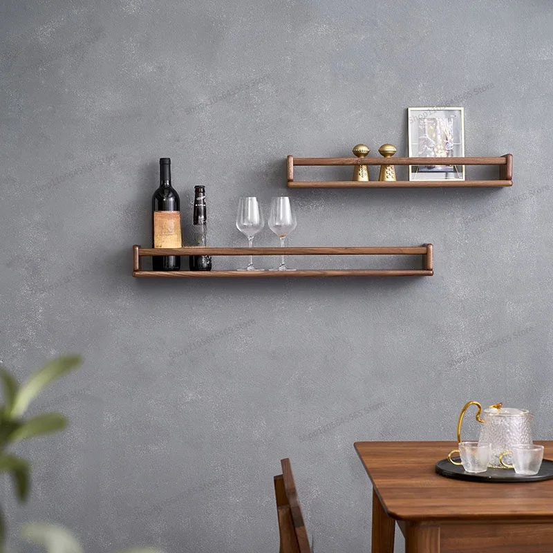 For Solid Wood Wall Mounted Shelves, Nail Free Bookshelves, Living Room and Bedroom Wall Mounted Magazine Decorations
