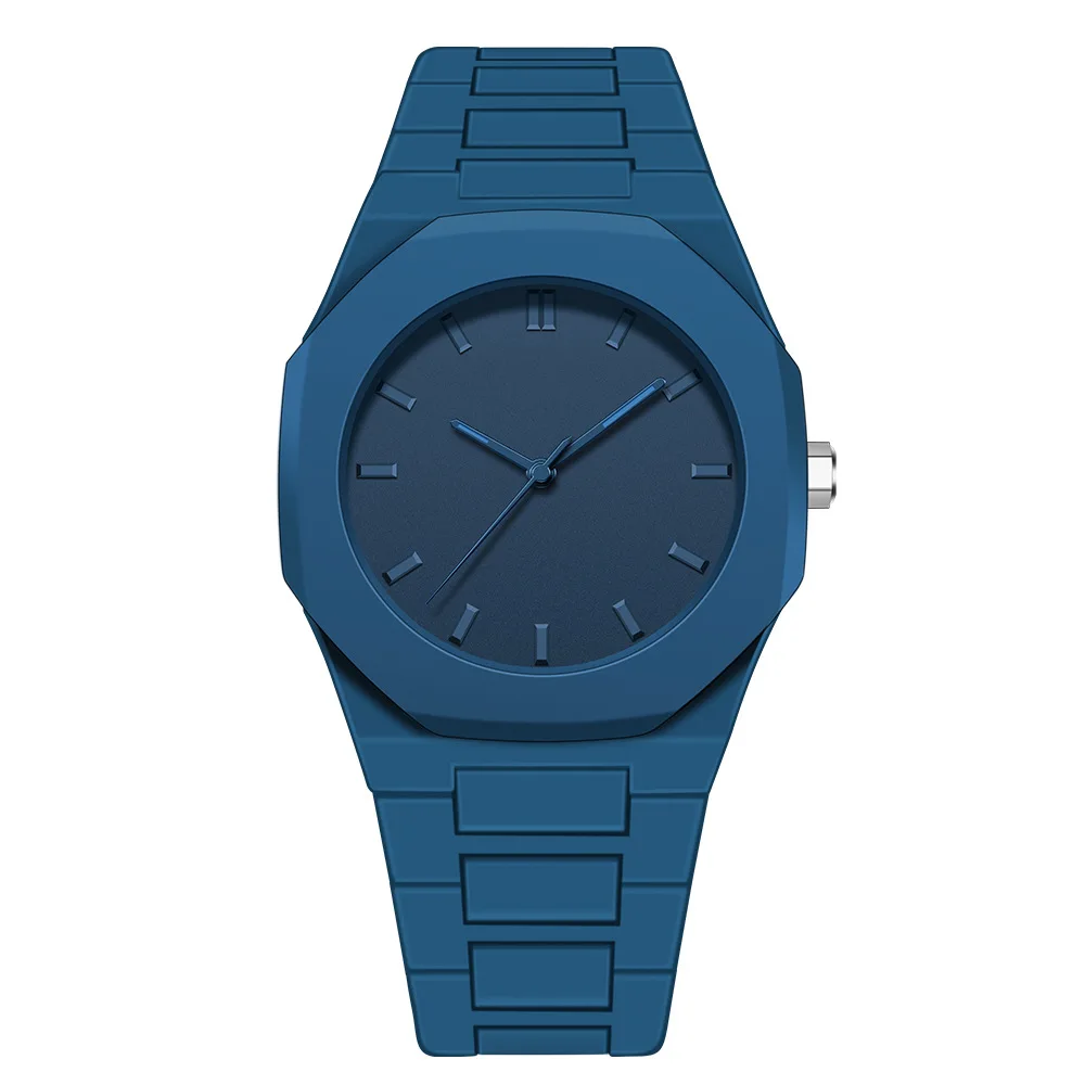 Reloj de moda para hombre en blanco y negro con gránulos de plástico, exquisito reloj de cuarzo resistente al agua para negocios, reloj para mujer