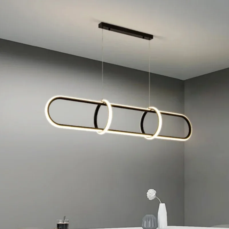 Home Decoration Lighting Fixtures LED Circular Hanging Lamps Minimalist Dining Table Bar Lighting Pendant Lights Contemporary