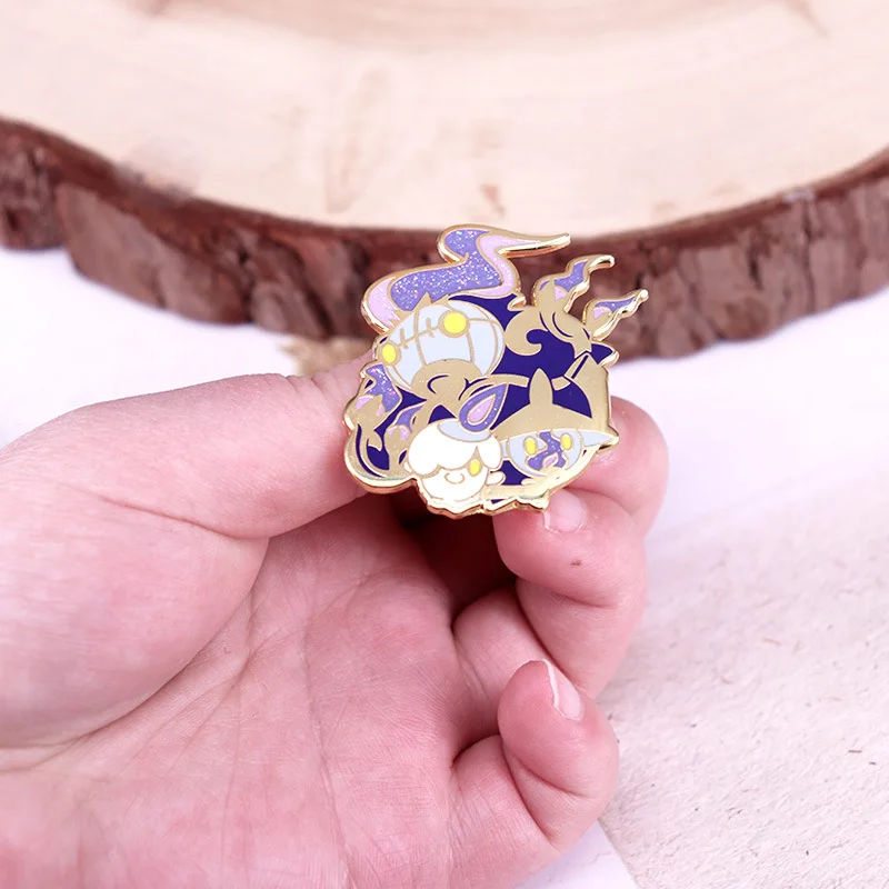 

Блестящий значок-призрак: милый эмалевый значок-эльф в стиле каваи