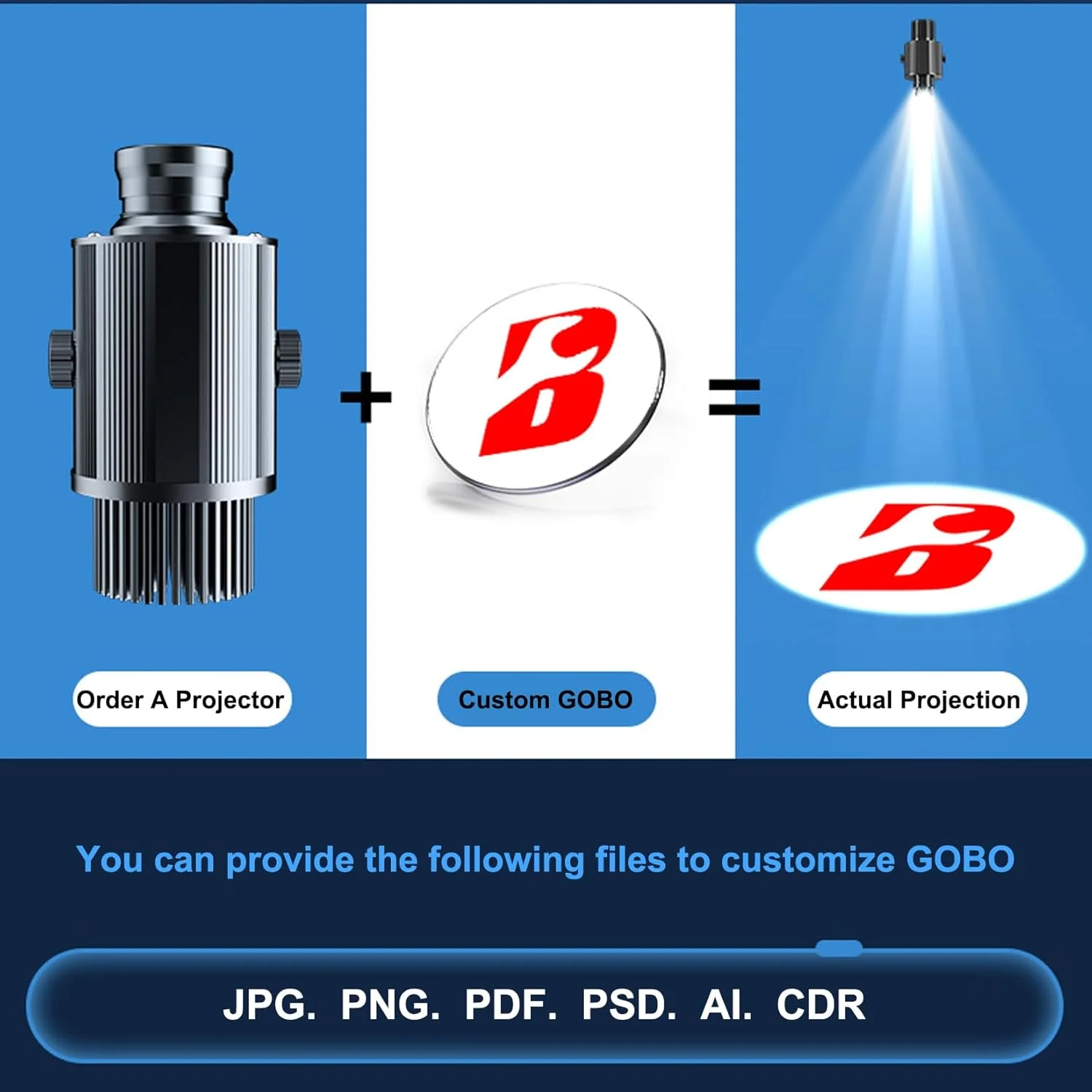 Custom Gobo Projector Light Custom Logo Lamps Outdoor LED Rotating Customize Logo Spotlight for Commercial Shop Entrance Floor