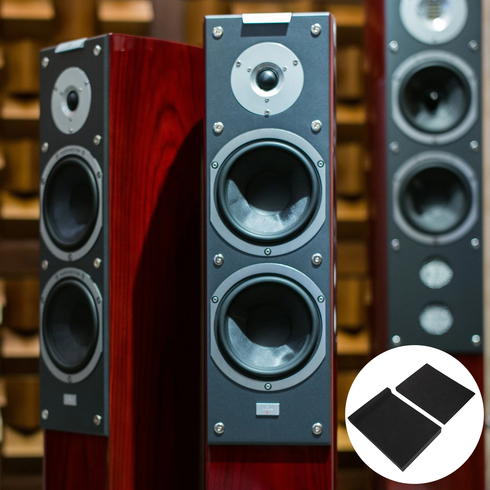 2 Stuks Luidspreker Isolatie Pads Hoge Dichtheid Spons Geluiddichte Kussens Studio Monitor Trillingen Absorptie Matten Voice Box