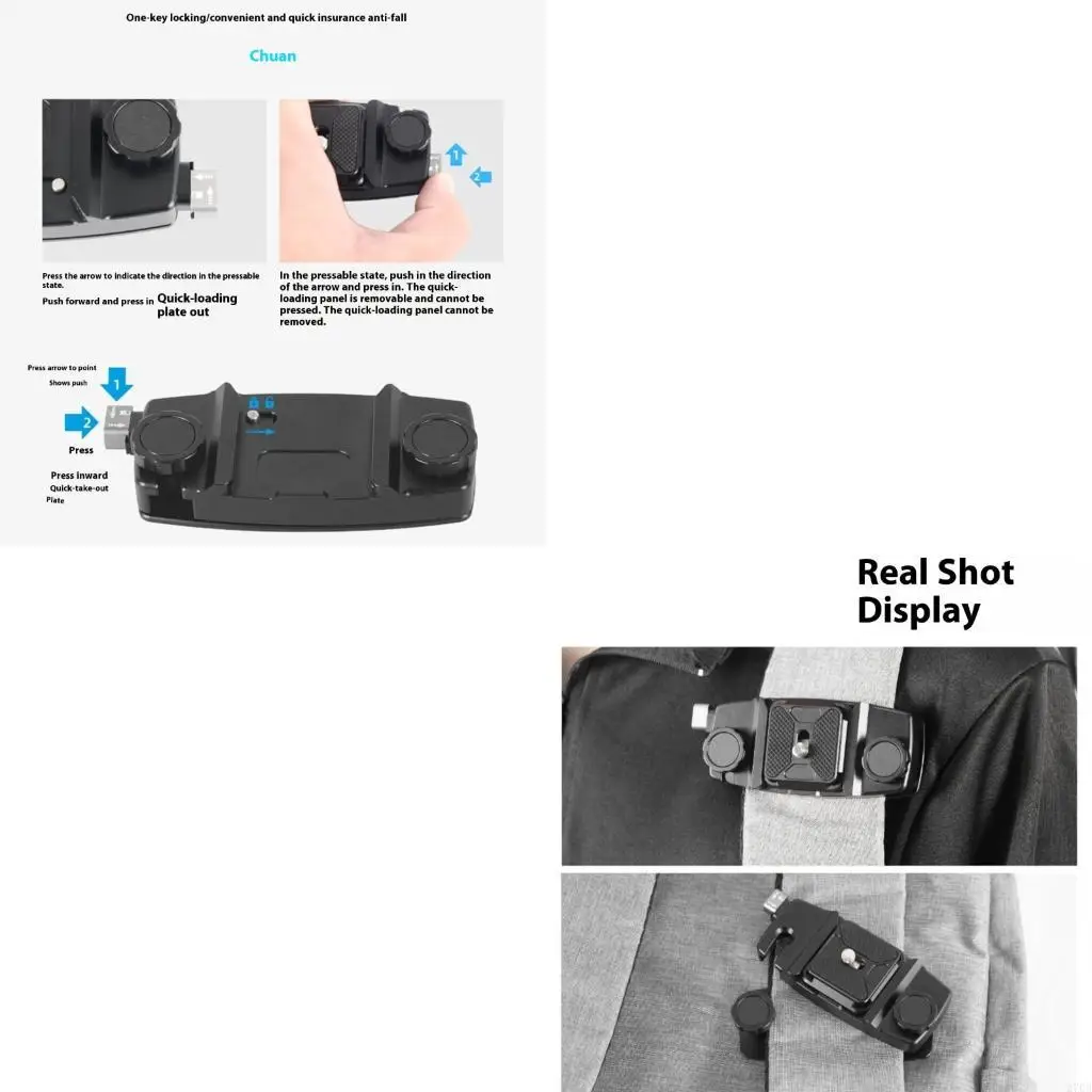 Aluminum DSLR Camera Quick Release Plate Clamp Quick Mount Tripod Mount Adapter Camera Clamp 1/4 Thread Mount