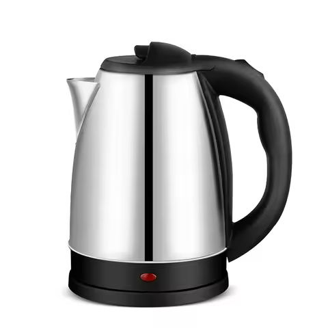 Chaleira Elétrica em Aço Inoxidável, 2.0L, Base Cinza Prata, Separação Desion, Resistente à Ferrugem, Durável para Casa, Escritório, Durante a Viagem