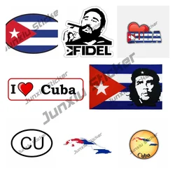Creative Cuba Stickers Cuba Flag Map Decal Cubans Fidel Haw Sticker Premium Quality Vinyl ILove Cubans Car Accessories KK13cm