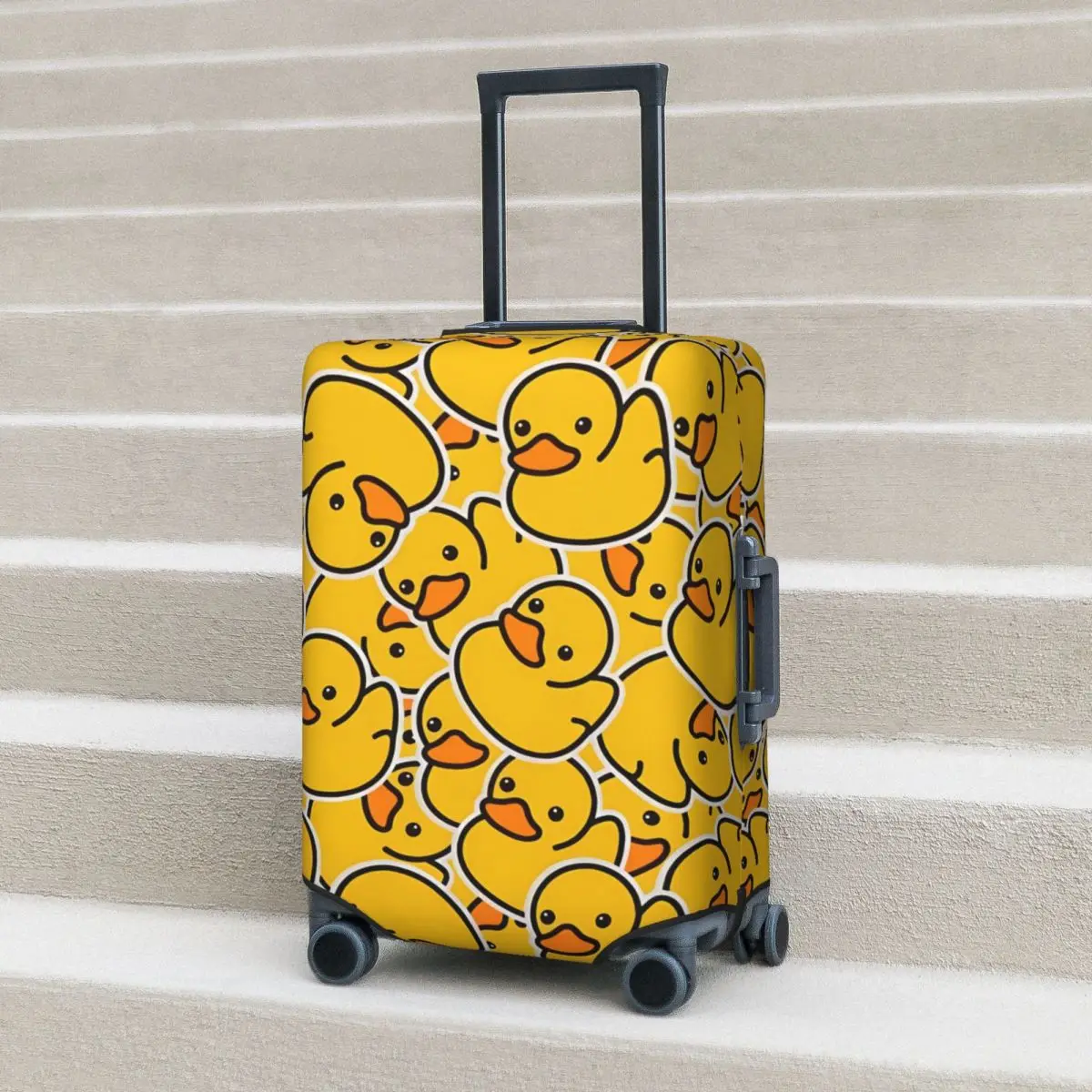 Little Duck Cartoon Suitcase Cover Vacation Animal Funny Practical Luggage Supplies Cruise Trip Protector Christmas