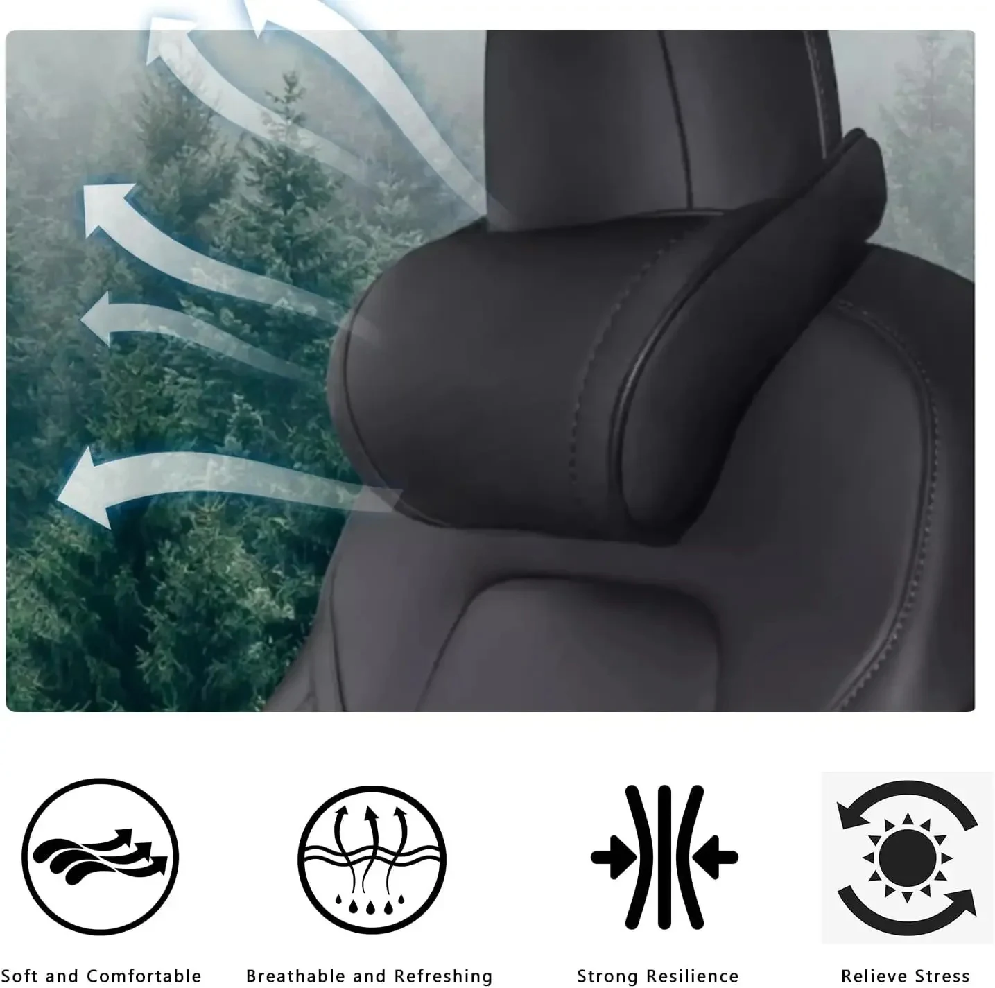 Tesla Car Neck Pillow Memory Foam Ergonomic Design Seat Neck Support Headrest for Tesla Model 3 Y S X Cybertruck  1 Piece