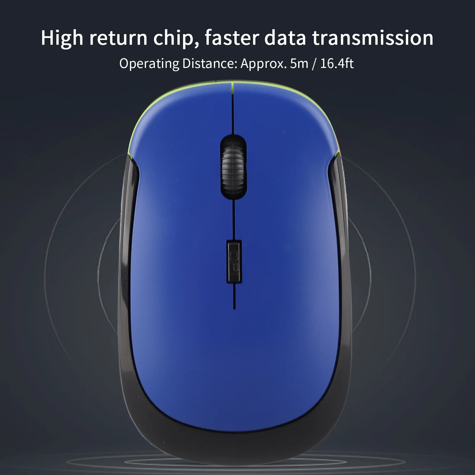 2.4G Wireless Mouse Adjustable Optical USB Receiver Notebook Computer Accessories 1600dpiBlue