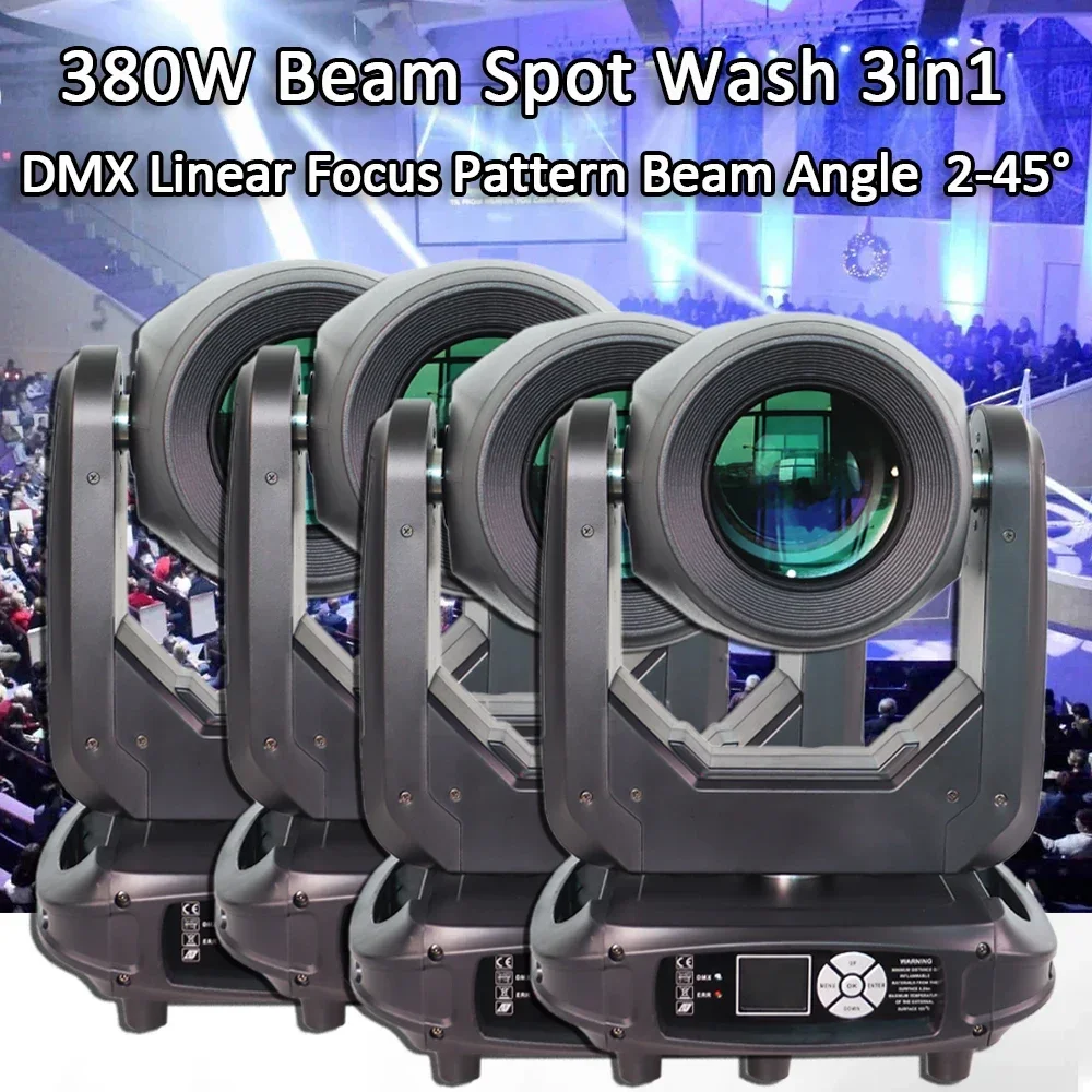 4Pcs/lot 380W 20R Moving Head Stage Lights Rotating Lights Audience Atmosphere Strobe Disco LED Light DMX Controlled Wedding DJ