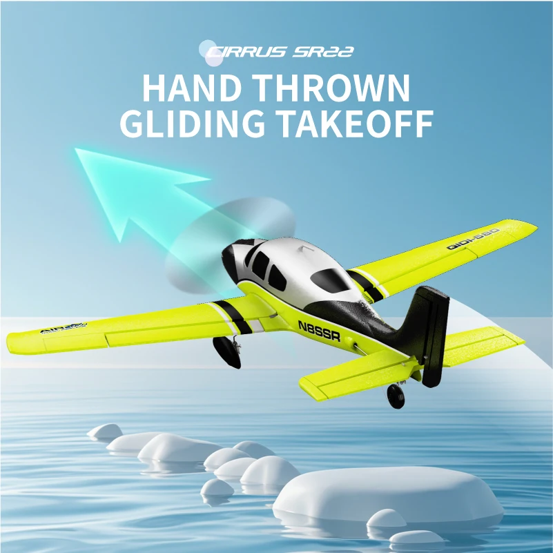 Brinquedos com controle remoto QIDI-580 com motor sem escova, aeronave com controle remoto de 4 canais, aeronave de simulação SR22 1504 para presentes infantis