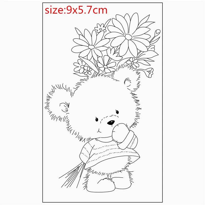 Rubber Silicone Clear Stamps for Scrapbooking Tampons Transparents Seal Background Stamp Card painting Making Diy Small bear