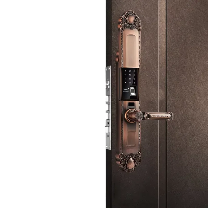 Factory Manufacturer's L/uxury Villa European Tu/ya Smart Door Lo/ck Zinc Alloy Fingerprint Reader Security for Wood Door