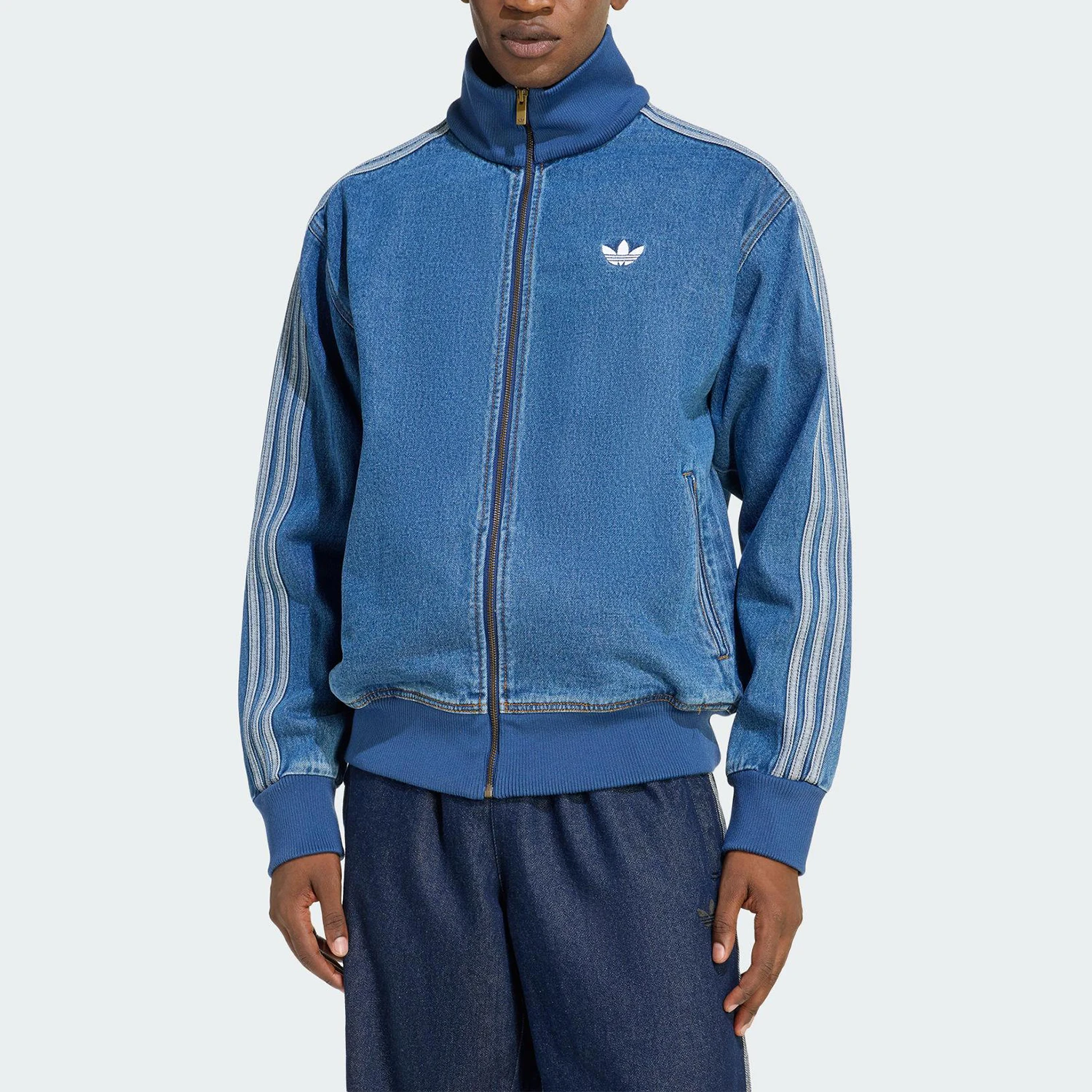 

Adidas genuine clover men's retro denim loose casual jacket KD1517