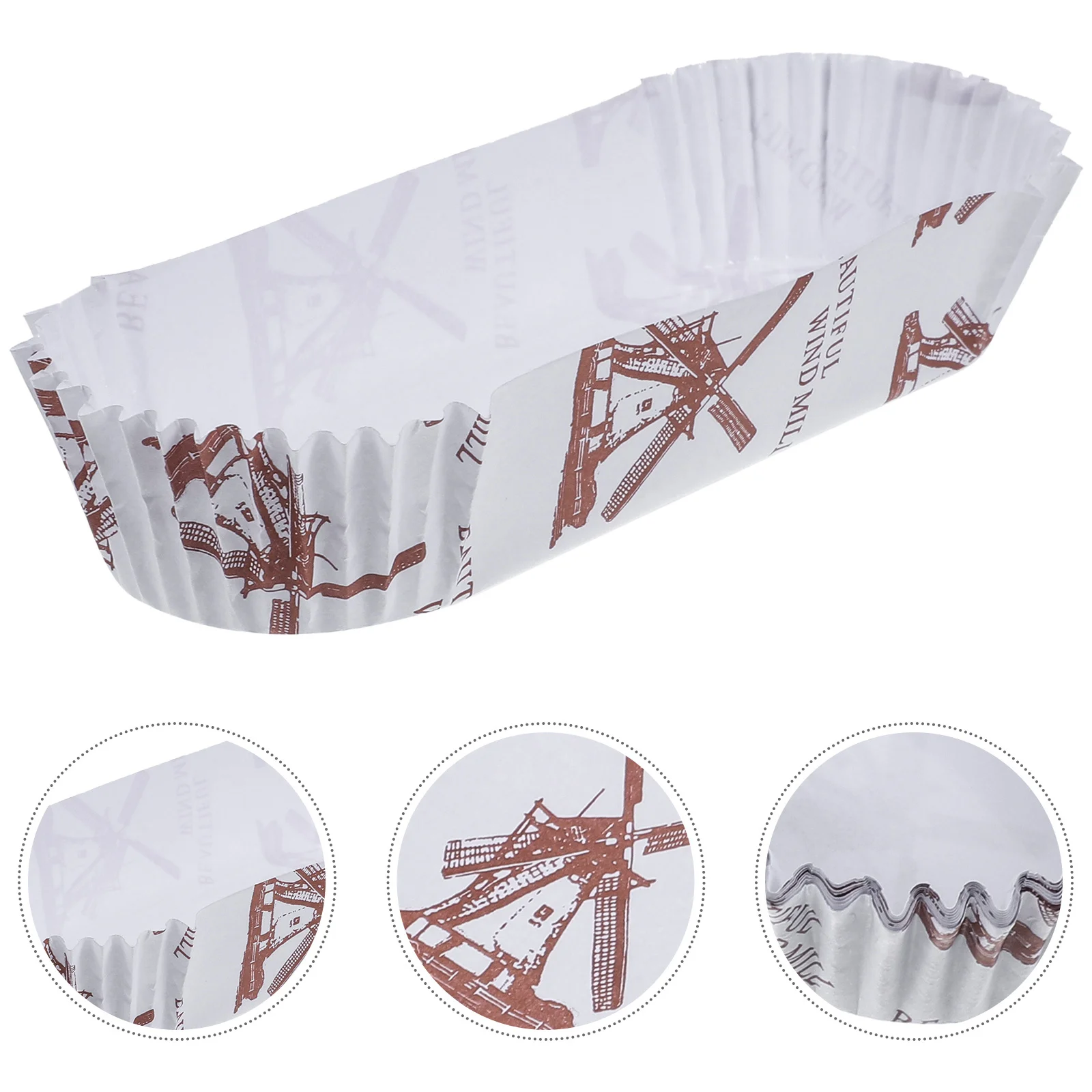 

200Pcs Mini Boat Shape Baking Cups Paper Tray Greaseproof Heat-Resistant Cake Mold for Proposal Wedding Birthday Holiday