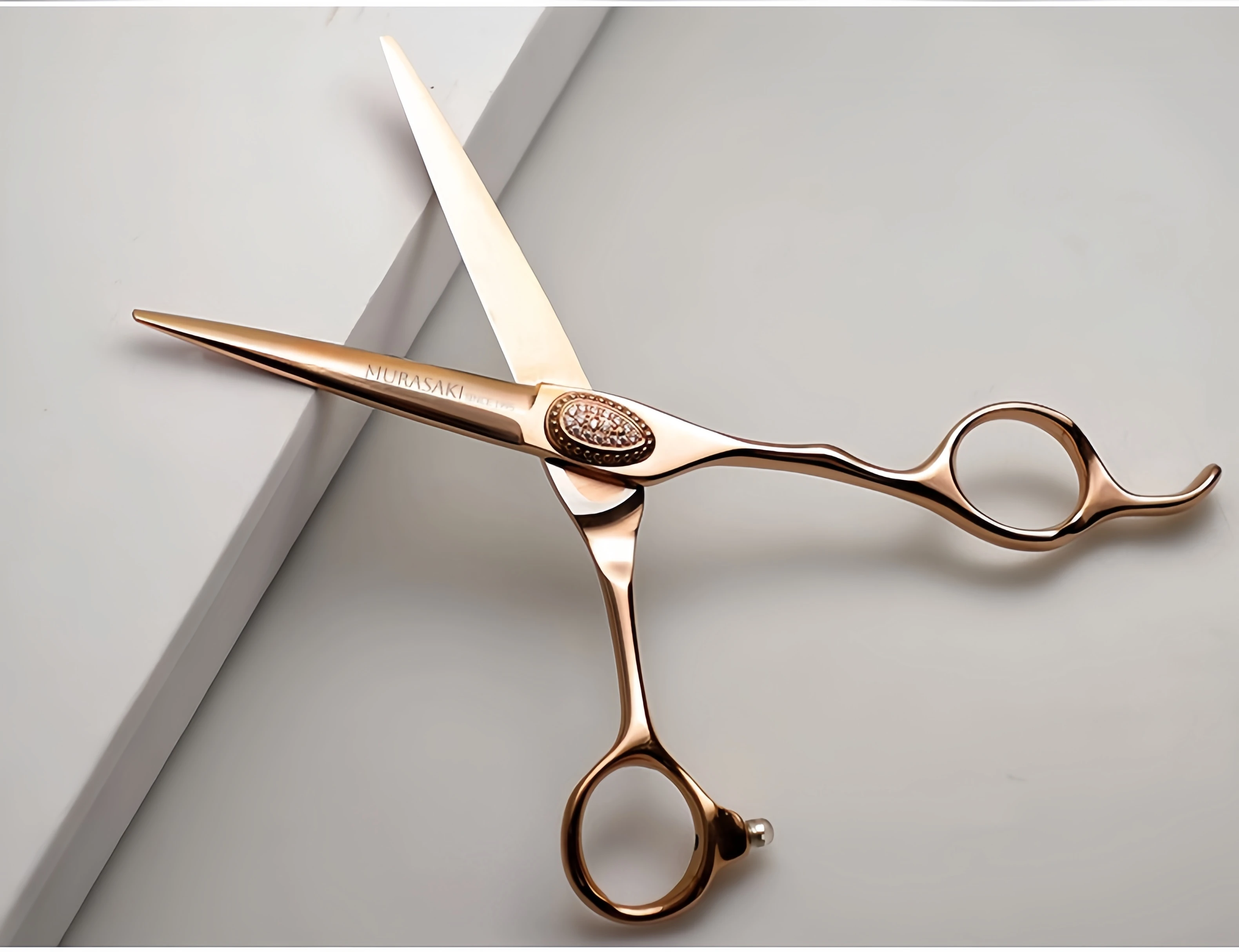 MURASAKI Professional Hair Scissors, 6.0-6.5-6.8 Inches Rose Gold Coating Barber Shears, Japanese VG10 Steel Barber Accessories