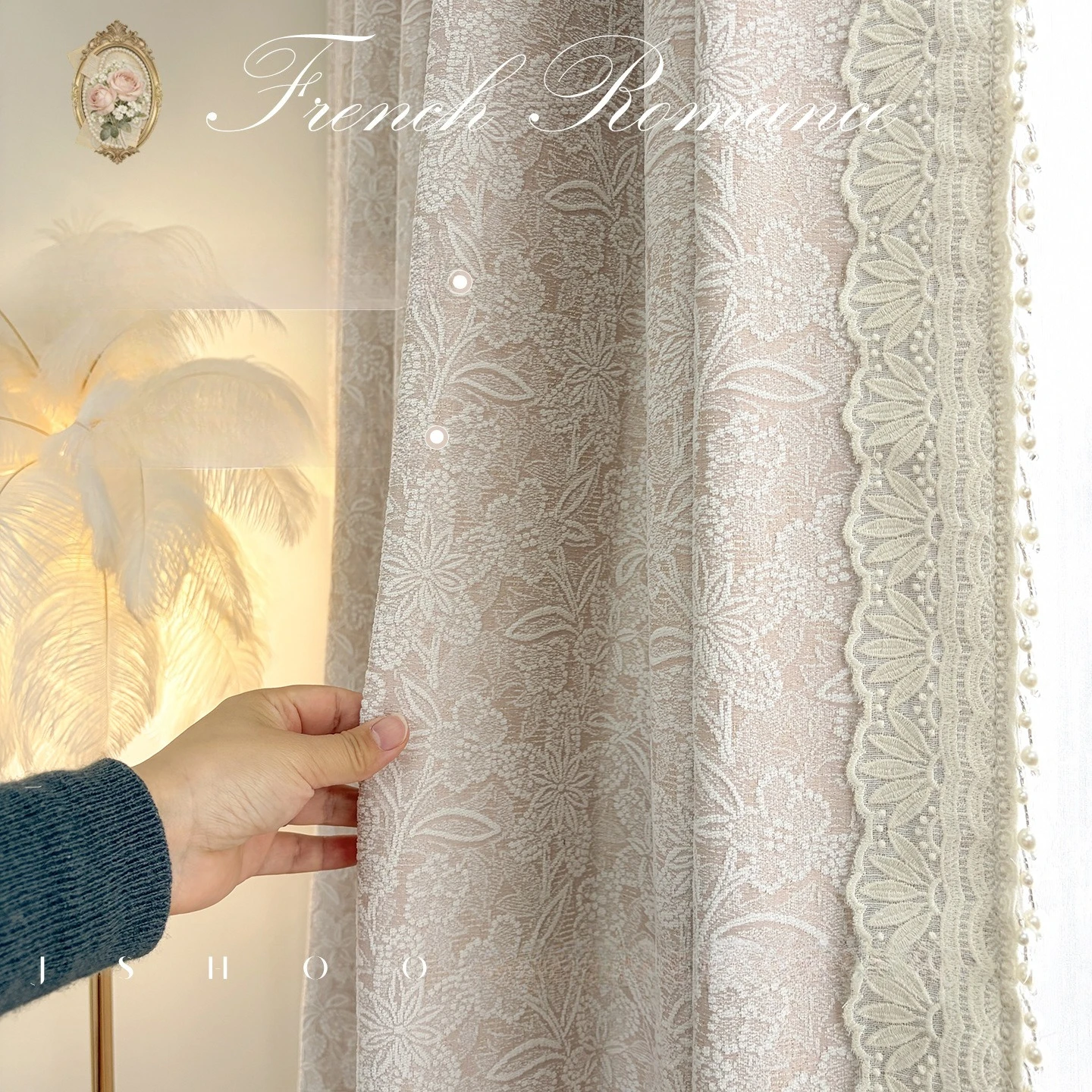 French Embossed Gold Thread Lace Embroidery Luxury Curtains for Living Dining Room Bedroom Blackout White Tulle Window Decor