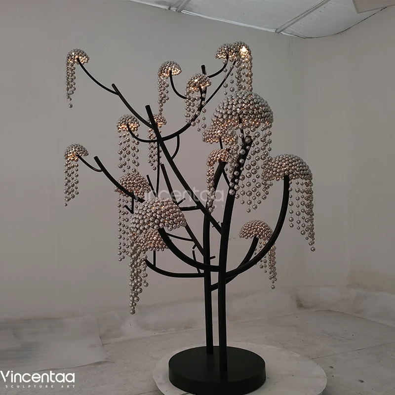Vincentaa Outdoor Garden Landscape Sculpture Custom Lighting Stainless Steel Sculpture