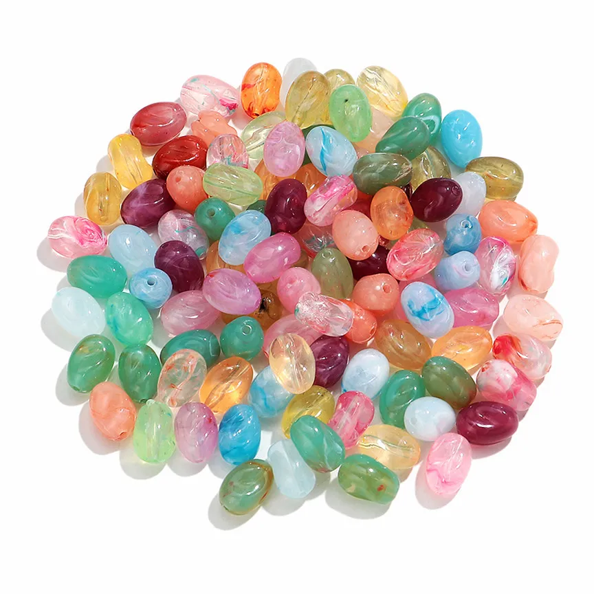 70Pcs 10x14mm Jelly Color Clear Irregular Acrylic Resin Loose Beads for DIY Jewelry Making Bracelet Necklace Craft Accessories