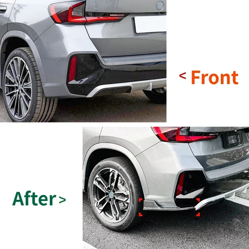 For BMW X1 iX1 U11 U12 M Sport 2023-2024 Car Rear Bumper Lip Side Spoiler Corner Protector Diffuser Splitter Body Kit Tuning Hot