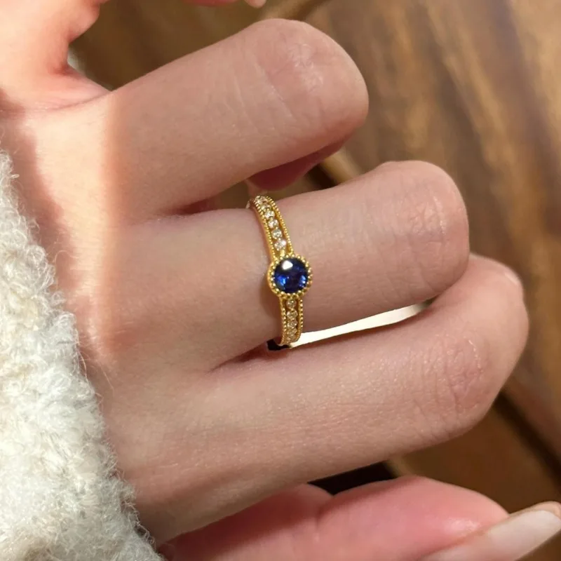 ضوء الفاخرة المتخصصة تصميم الشعور مزاجه السبابة الدائري الملحقات تقليد الياقوت خاتم صغير رائعة الزركون المجوهرات