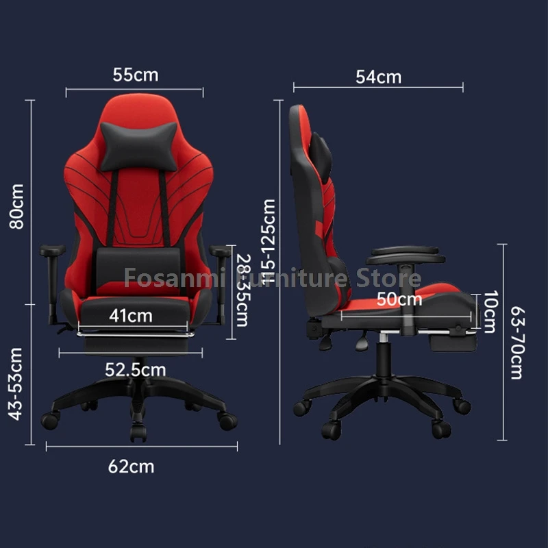 調節可能なアームレスト付きゲーミングリクライニングチェアレーシングスタイルゲーマーホーム回転コンピュータチェアスタイリッシュな人間工学に基づいたオフィスデスクチェア