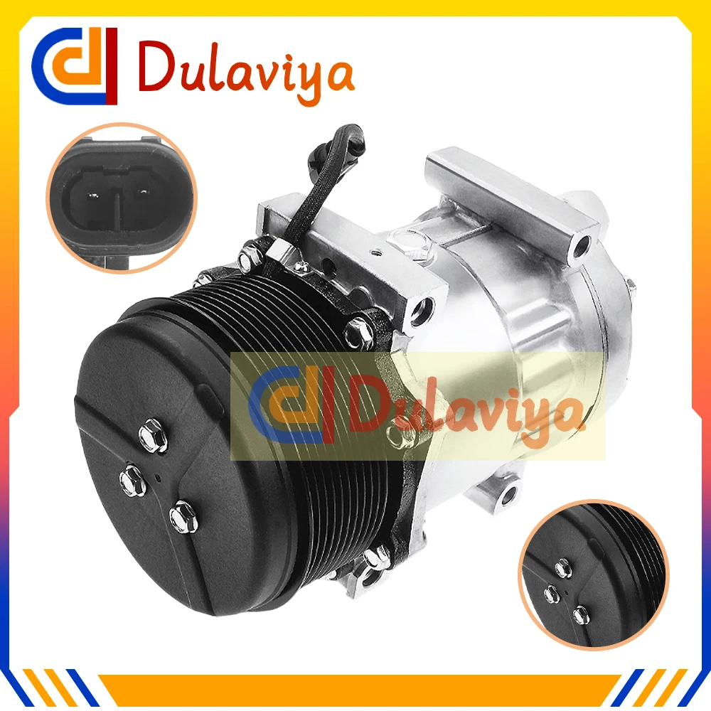 Compresor de Aire Acondicionado con Embrague para Tractor Case IH Holland T7030 T7040 T7050 Tractor 6020 87300121 87709773 CO6020C T7030 T7040 T7050
