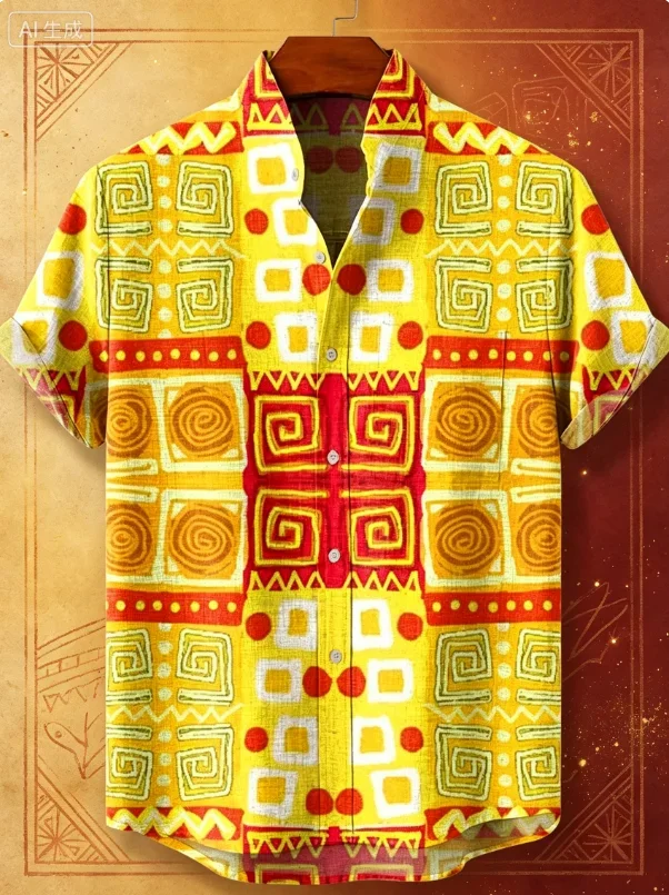 New Short Sleeve Shirt Linen 3D Flower Print Natural Pattern Men's Shirt Summer Hip Hop Street Clothing Hawaiian Shirt