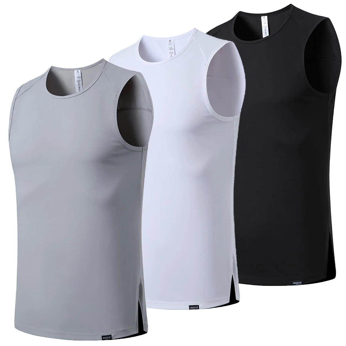 

Men's Sleeveless Vest Solid Color Sports High-quality Fitness Running T-shirt Black White Gray Optional Summer