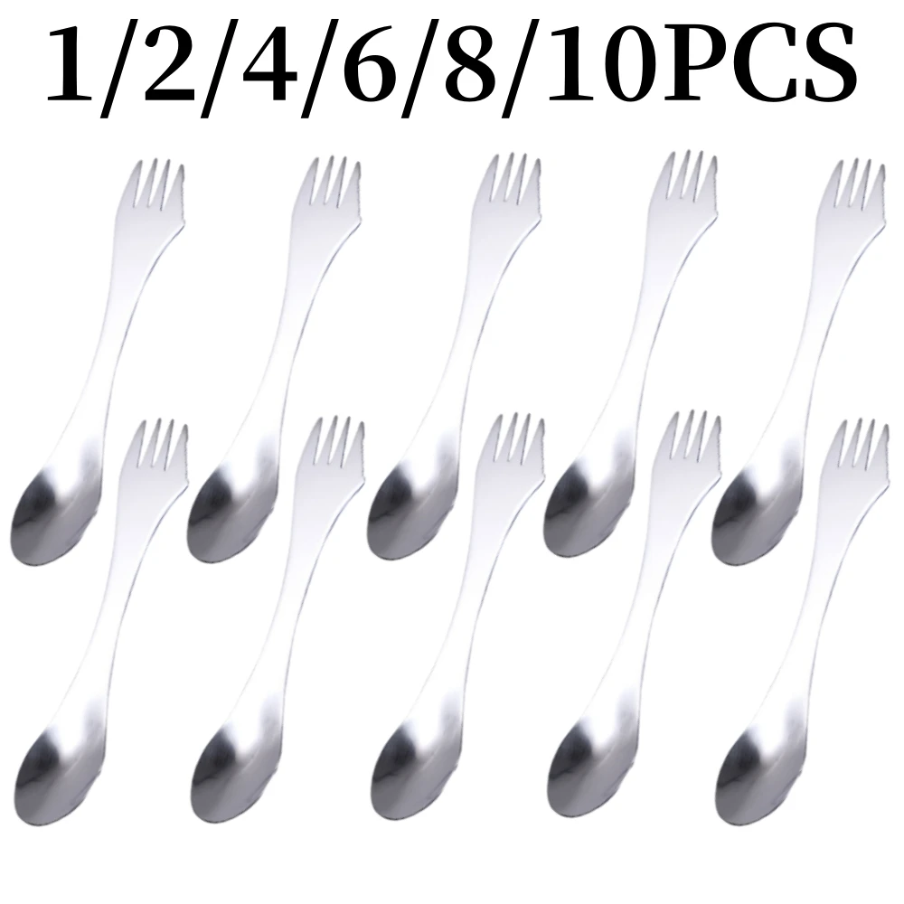 Boundless Voyage Titanium 3 in 1 Fork Spoon Spork Cut Set Outdoor Dual-purpose Tableware Cutlery Thickness