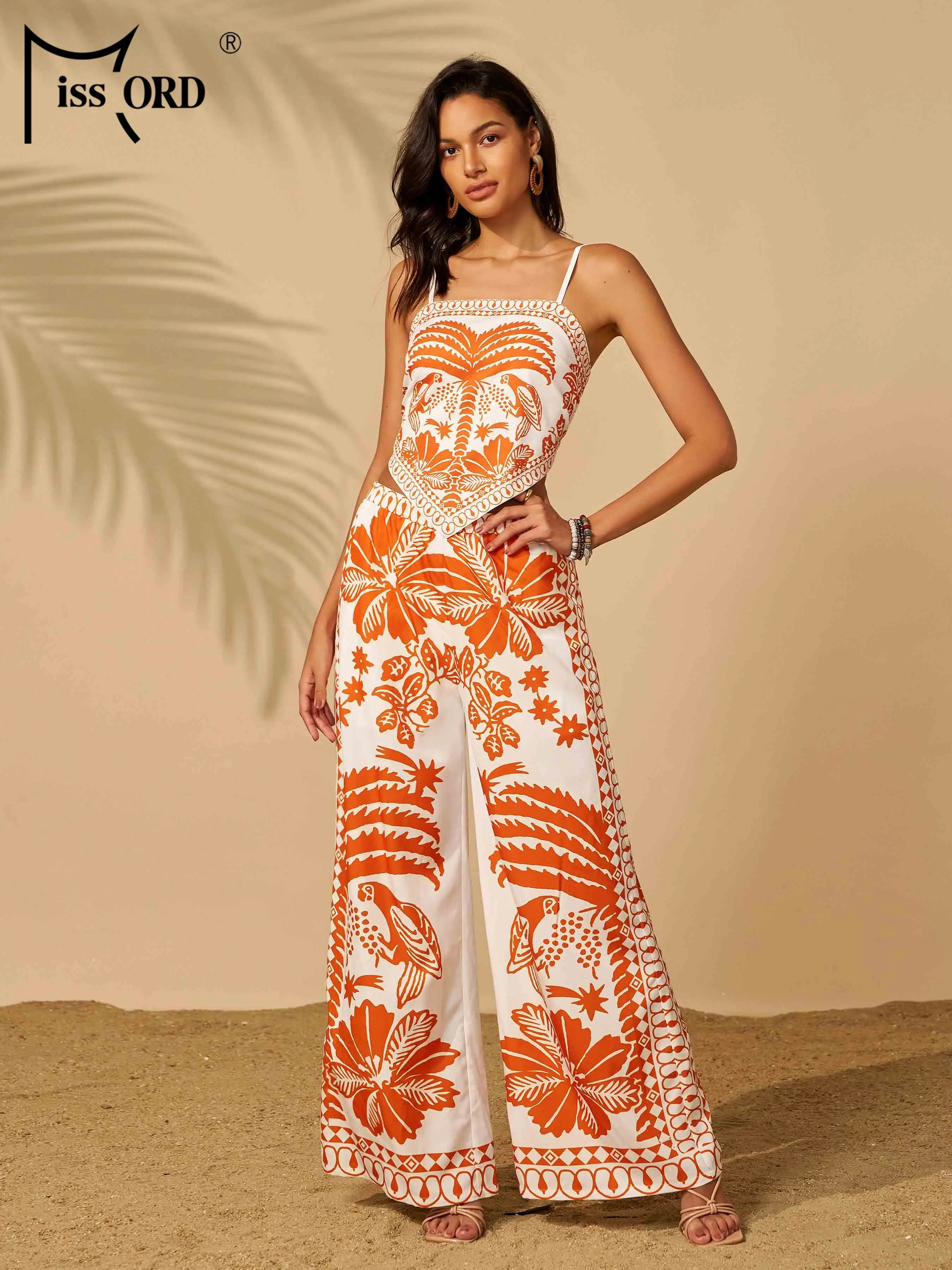 

Missord New Chic Elegant Summer Women 2025 Trend Spaghetti Birthday Party Beach Pants