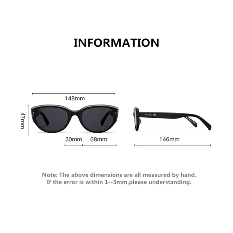 PARZIN  Vintage Cat Eye Sun Glasses For Women  Polarized Sunglasses WomenMen Shades 12715B