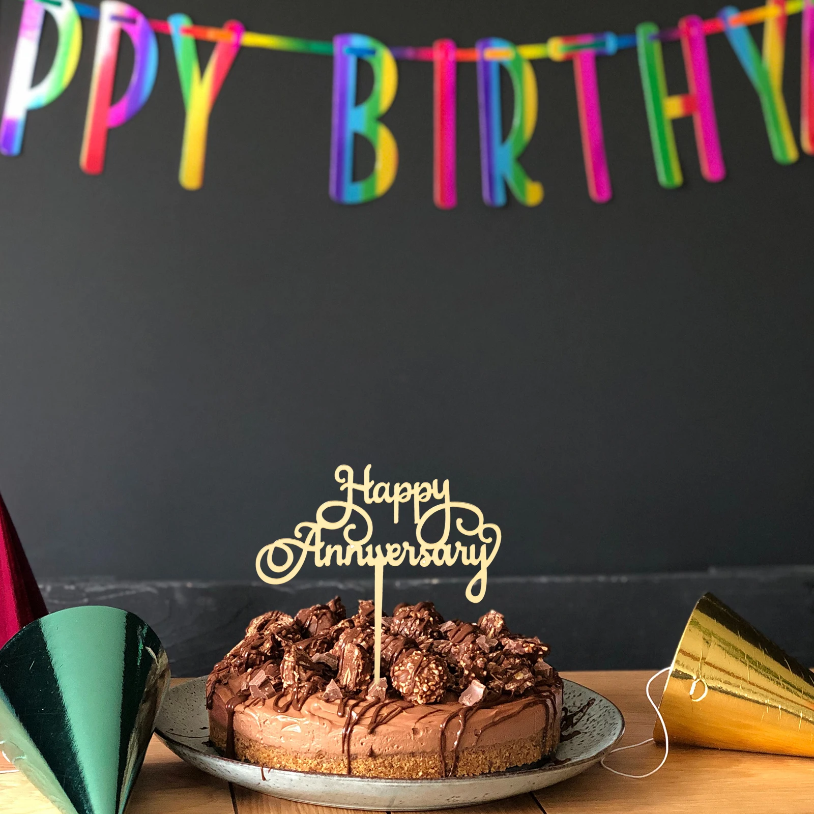

10 Pcs Cake Insert Birthday Inserts Anniversary Dessert Topper Wedding Decor Toothpick Anniversay Acrylic Happy Decoration