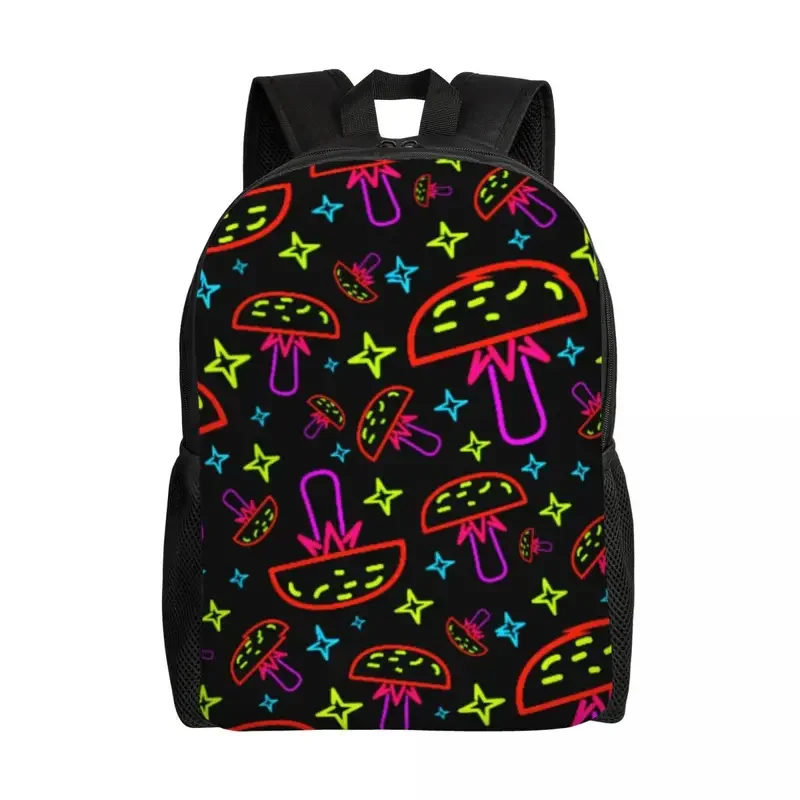 Neon trippy mushroom backpacks girls boys magic hipster colorful aesthetic School College travel bag bookbag fits 15 inch laptop