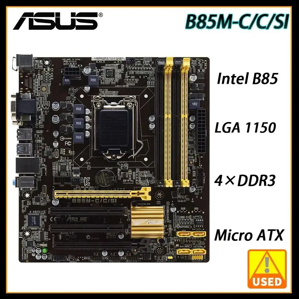 ASUS B85M-C Motherboard  Inte B85 Motherboard LGA 1150 2xDDR3 16GB support Pentium G3470 cpu Micro ATX