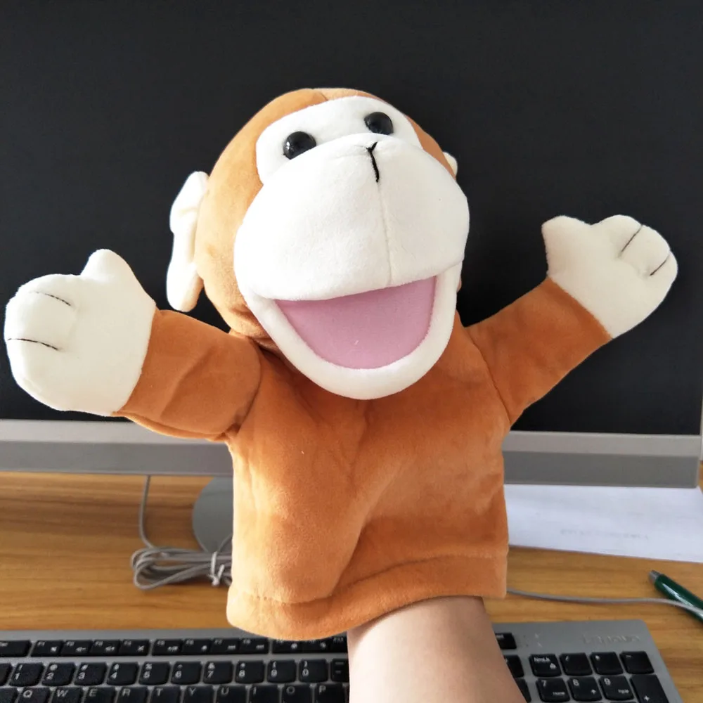 Offener Mund Affe Handpuppe Plüschtier Gefülltes Geschenk für Kinder Aufklärung Bildung