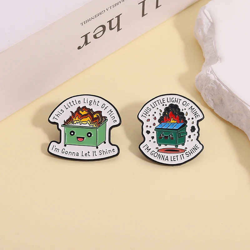 الدعم العاطفي القمامة النار المينا دبوس هذه الضوء الصغير من الألي سأفعل ذلك تألق دبابيس شارة التلبيب مجوهرات هدية ﻿