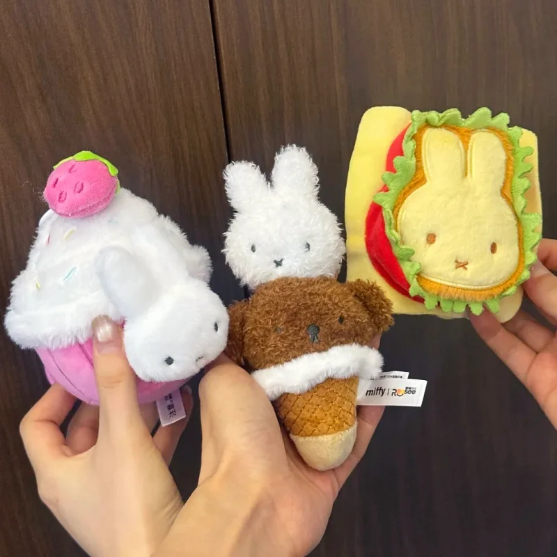 

Miffy Serie Food Workshop Plush Blind Box Original Kawaii Cute Couple Backpack Charms Plush Keychain Accessory Toy Adorable Gift