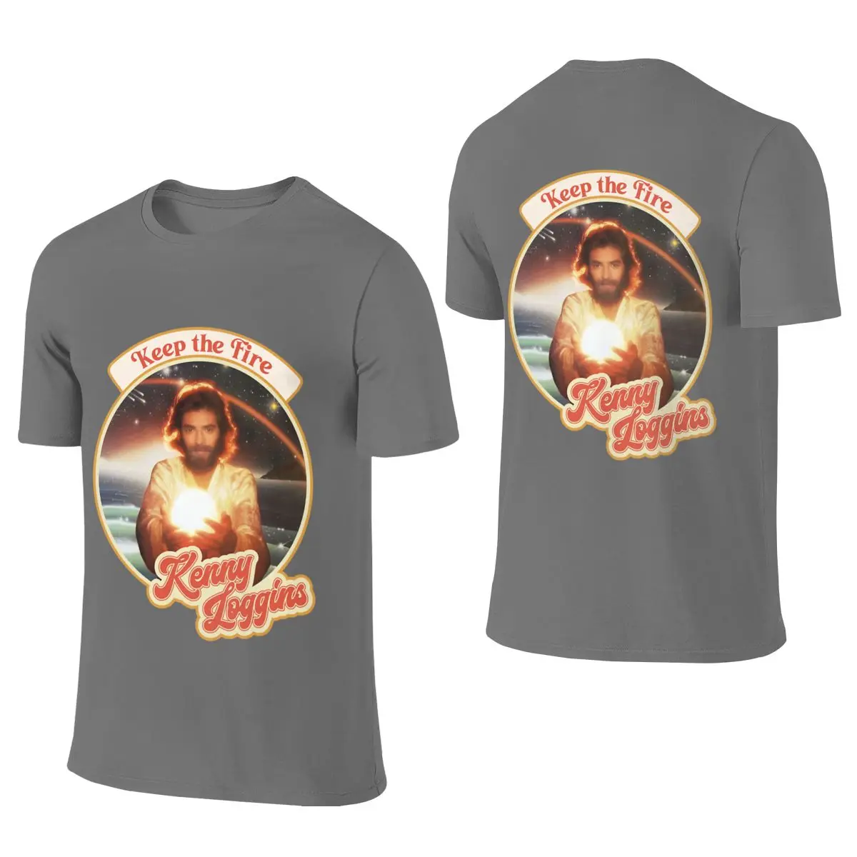 Kenny Loggins Retro Tour Style Design Commuting Reversible T-shirt Light Casual Neat Stitching Short Sleeve