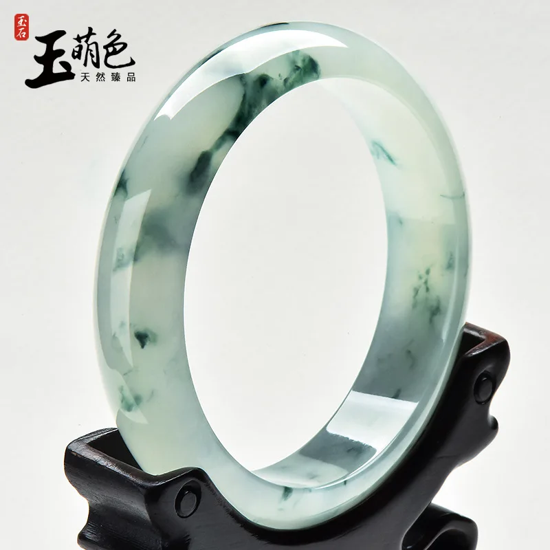 

Myanmar Ice-like Floating Flowers Female Jade Bracelet