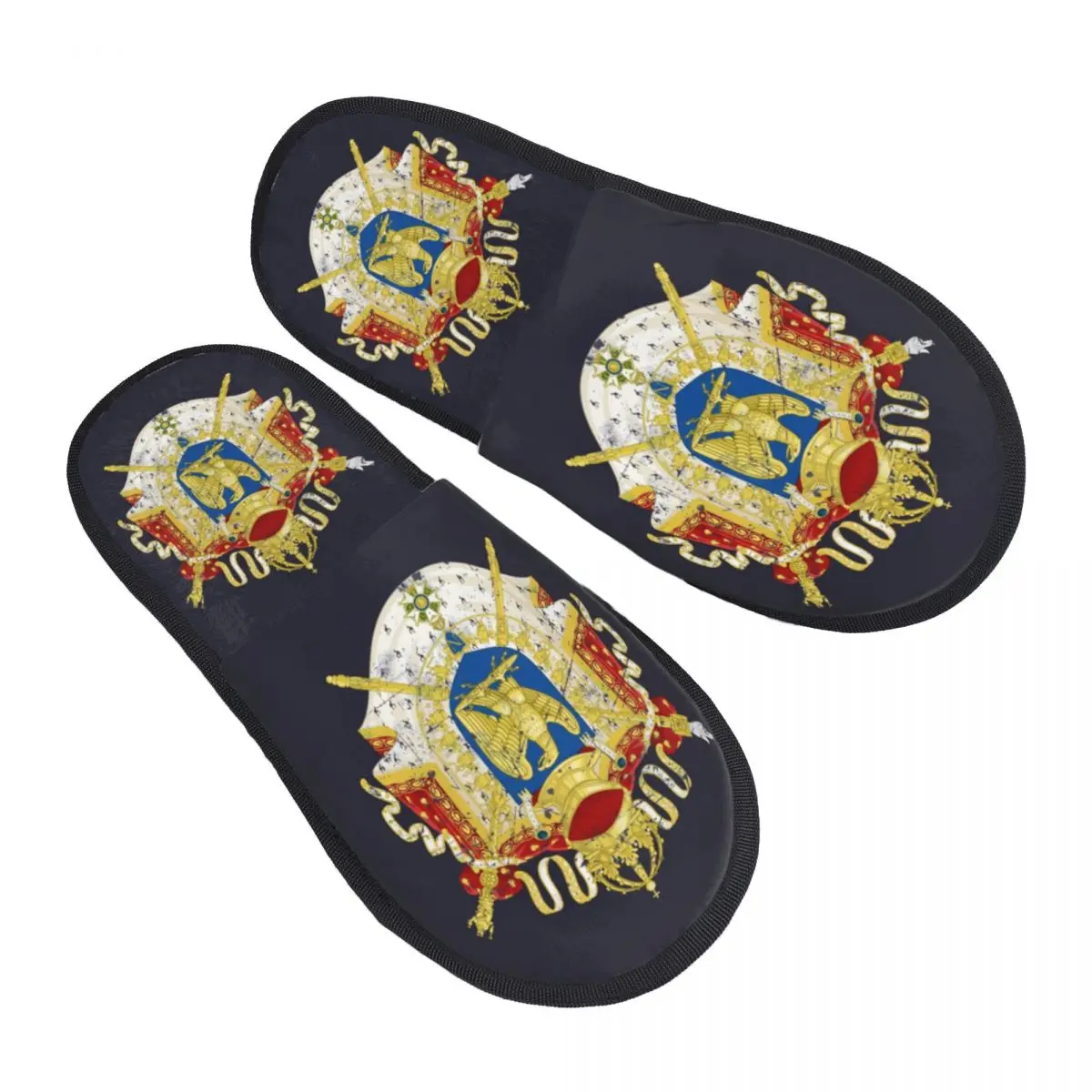 

French Empire Napoleon Guest Slippers for Hotel Women Custom Print Eagle Falg House Slipper