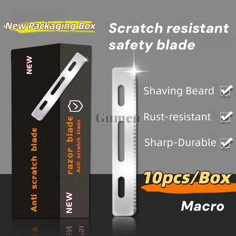 10pcs/Box Men Women Safety Blade For Japanese Feather Manual Replacement Razor Barber Multifunctional Trimming Stainless Steel