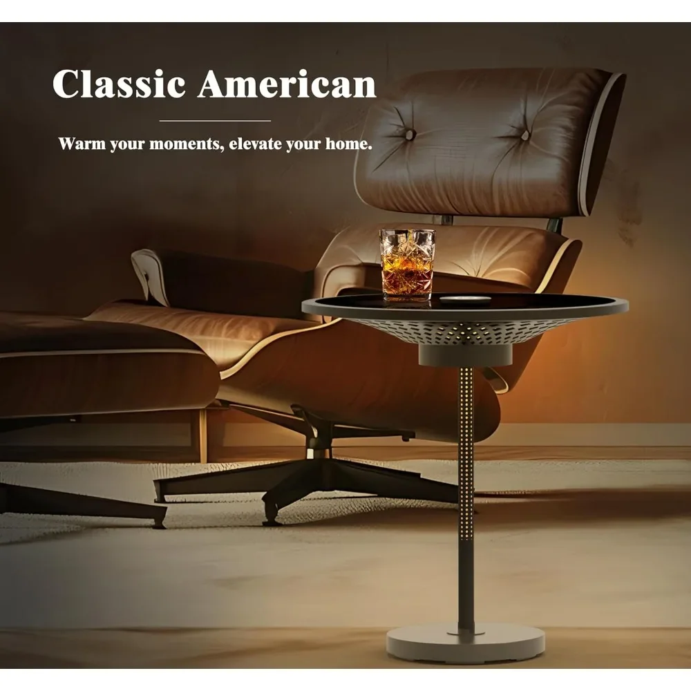 Sophisticated Intelligent Side Table: Ambient Lighting, Wireless Charging, Modern Touch Controls, and Seamless Dimming for the P