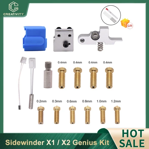 Hotend Kit de termistor NTC100K, boquilla de volcán de garganta de bloque de calor para artillería Sidewinder X1/X2 Genius, piezas de impresora 3D