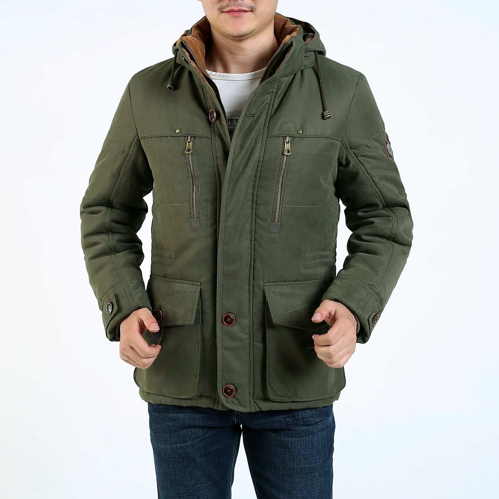 

Men High Quality Long Winter Coats Male Casual Cargo Overcoat Thermal Winter Parka Men's Jacket Warm Hooded Thick Jacket Coat