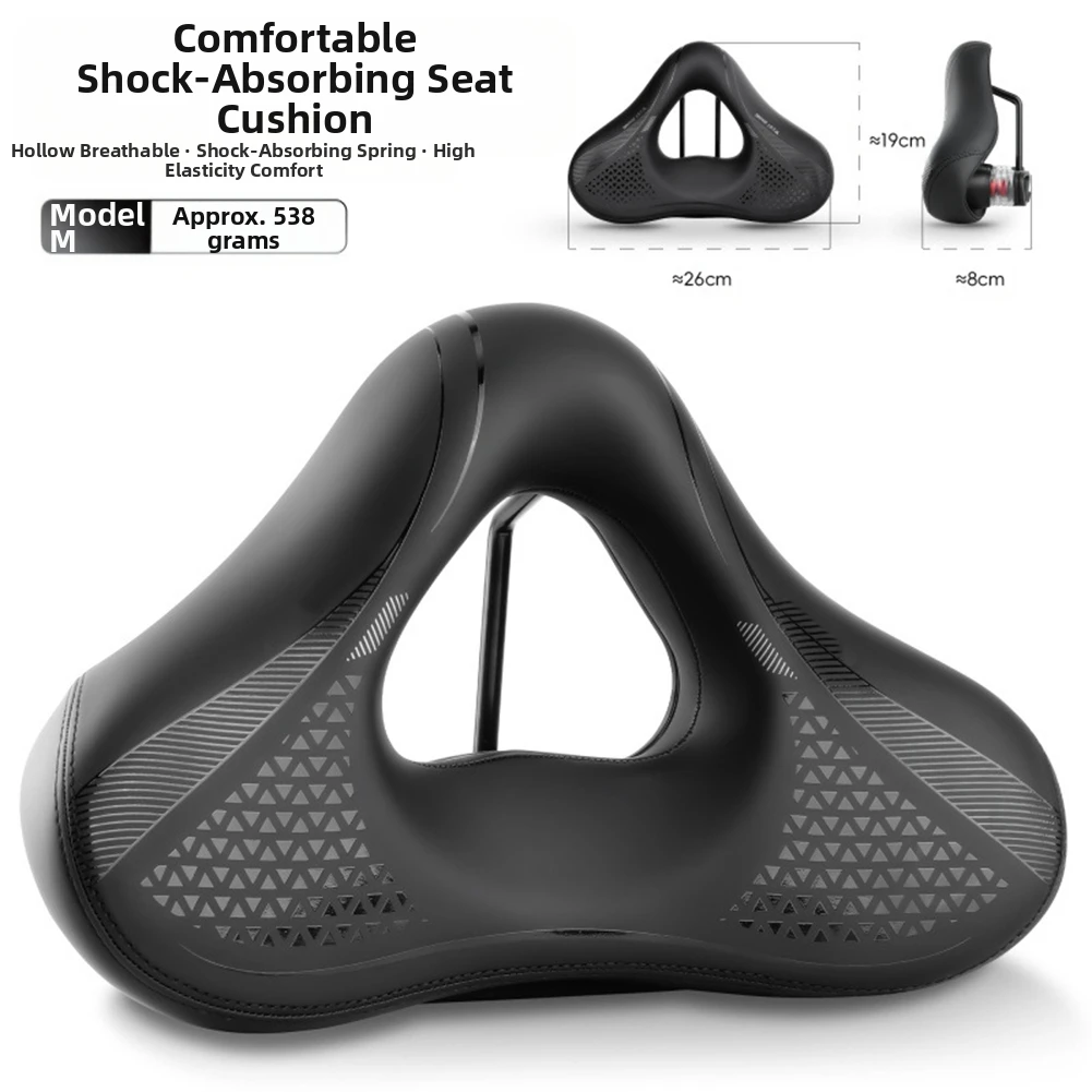 

Wide Bike Saddle With Shock Absorption And Hollow Ventilation For Mountain Road Cycling Ergonomic Comfort Seat Cushion