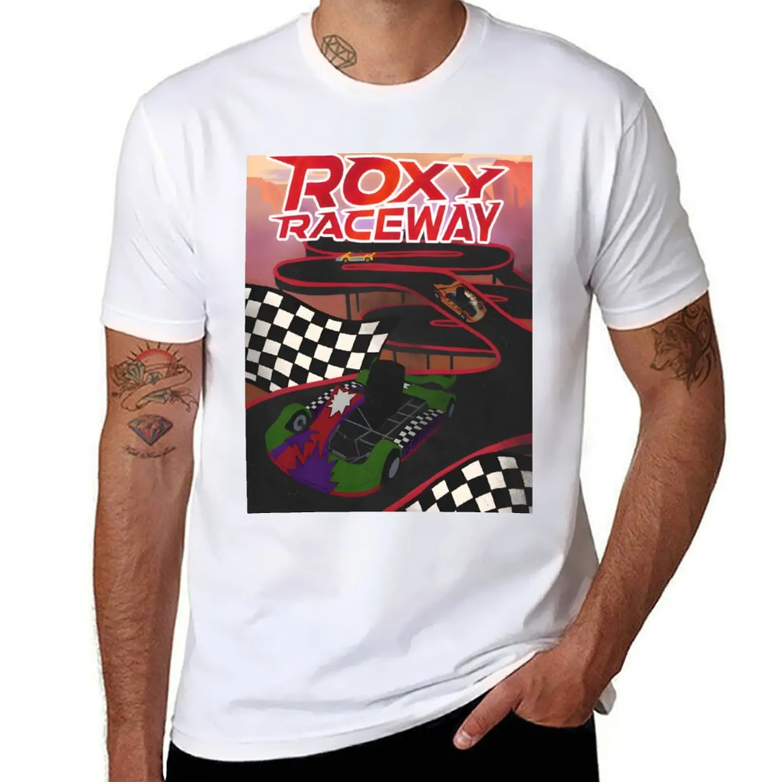 Fnaf Roxy Raceway T-Shirt blue archive croswit shirt man man clothes Personalized t-shirt men graphic t shirts