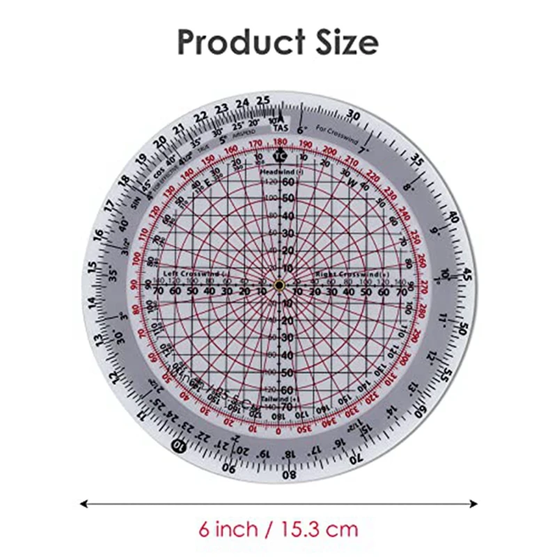 Imagem -03 - Regra Slide Circular Usado em Aviação Flight Training Aviation Plotter E6b-r
