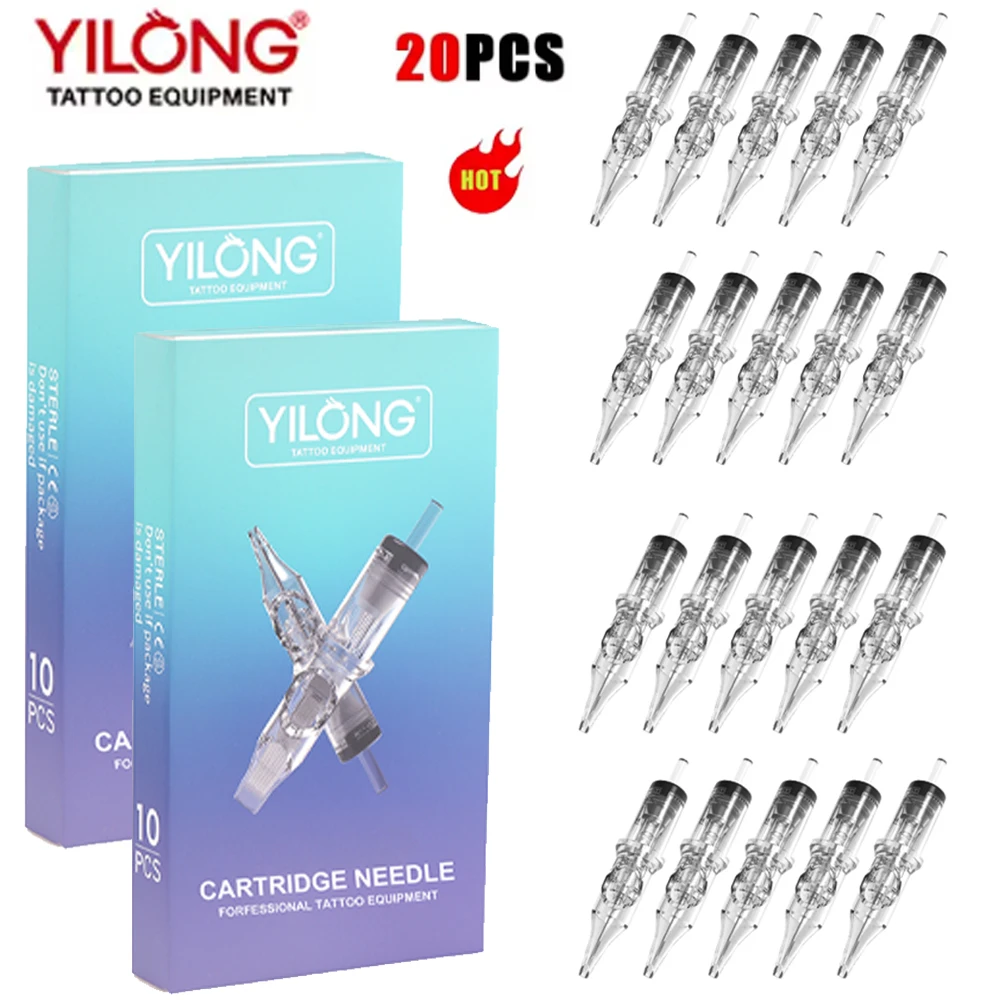 

20pcs Transparent Tattoo Cartridge Needle 1 3 5 7 9 11 13 14 15 RL RM RS M1 For Tattoo Machine Pen Needle Accessories