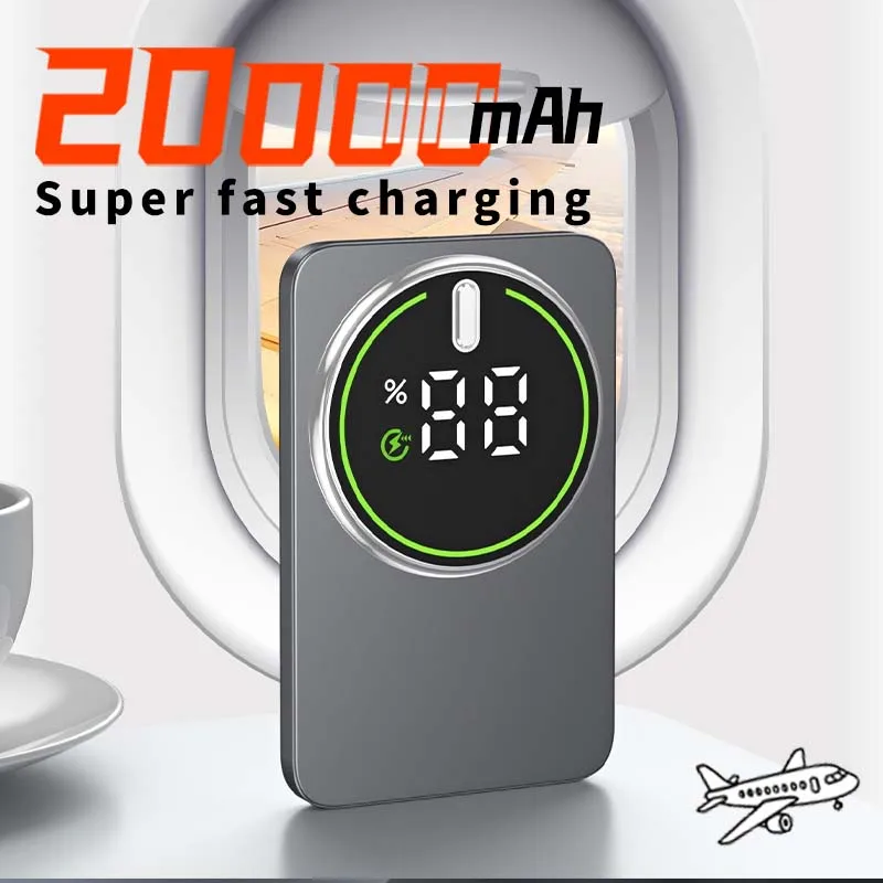 

20000mAh Ultra Slim Power Bank for MagSafe,Magnetic Wireless 20W Fast Charging Portable Battery For iPhone Samsung Xiaomi